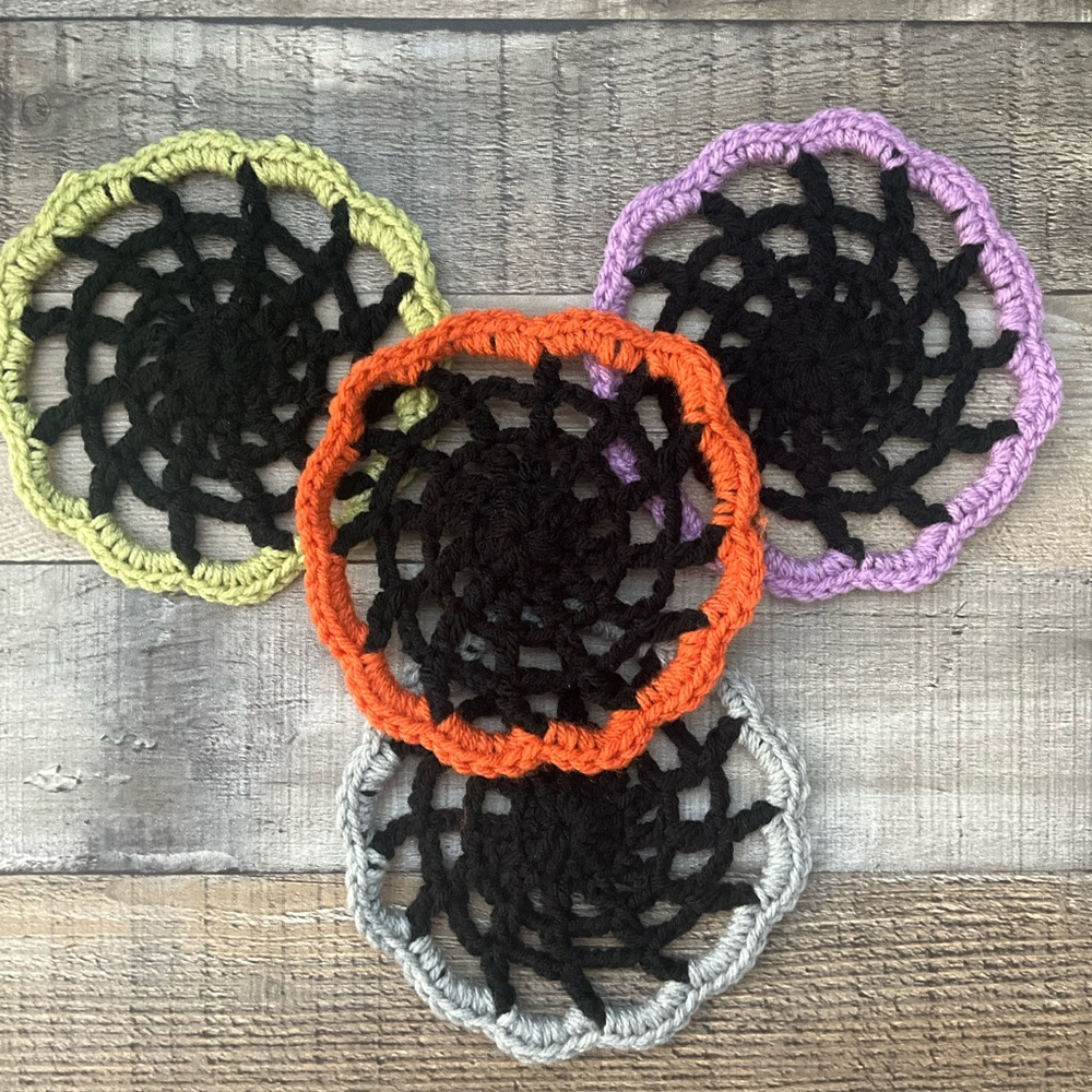 Halloween Spiderweb Coasters 4 Pack - Picture 7 of 7